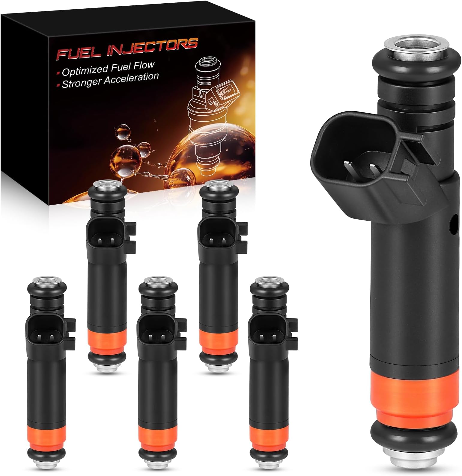 FJ460 4.2L V6 Fuel Injectors Fits For:-Ford F150 1999-2003 F150 Heritage 2004, E150 2002-2003, E150 Eonoline/Econoline Club Wagon/E250 Econoline 1999-2002, Club Wagon 2003 (6 Pcs)
