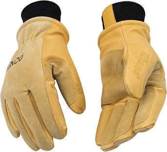 Kinco, KIN-901-XL, Mens Pigskin Leather Ski Glove, HeatKeep Thermal Lining, Draylon Thread, X-Large, Golden
