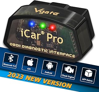 Vgate iCar Pro Bluetooth 4.0 OBD2 Code Reader OBDII Fault Diagnostic Tool Compatible Car Adapter Check Engine Light for iOS, iPhone, Android and Windows