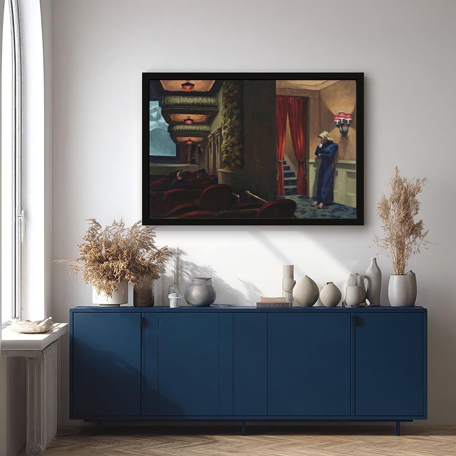 WCYB Edward Hopper Kunstdrucke, Poster, Motiv: New Yorker Film, Leinwand, Dekogemälde, Wandkunst für Büro, Wohnzimmer, zum Aufhängen, 40,6 x 61 cm (L x B)