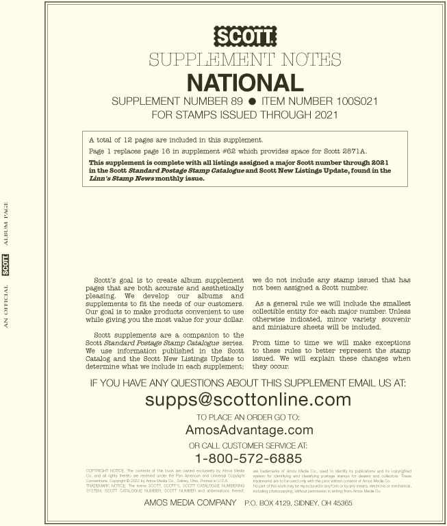 Suplemento nacional Scott 2021