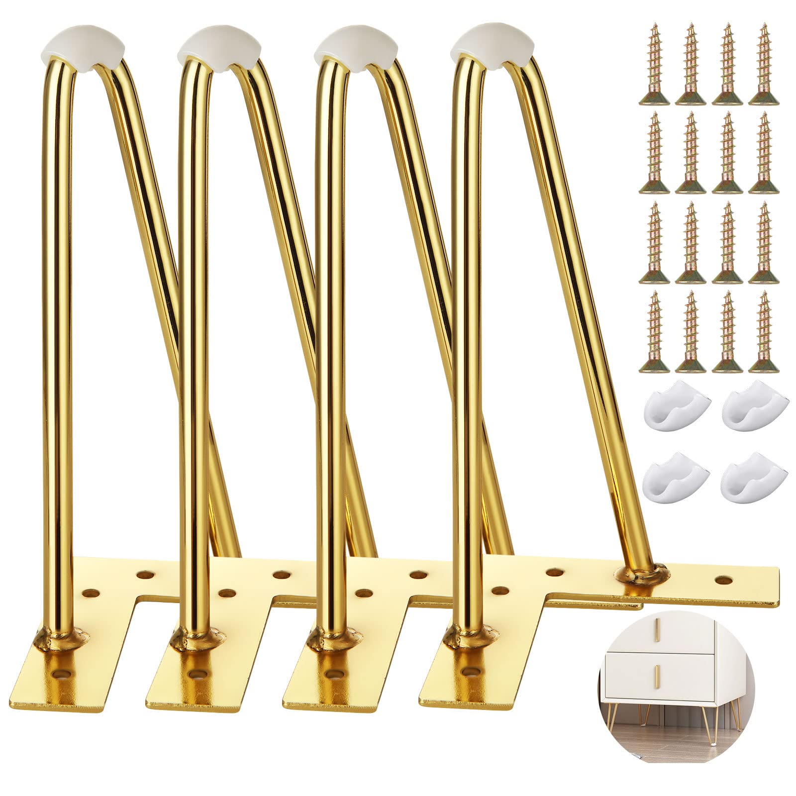 Buy AHUNTTER 4pcs Gold Hairpin Legs, Metal Furniture Legs, Heavy Duty