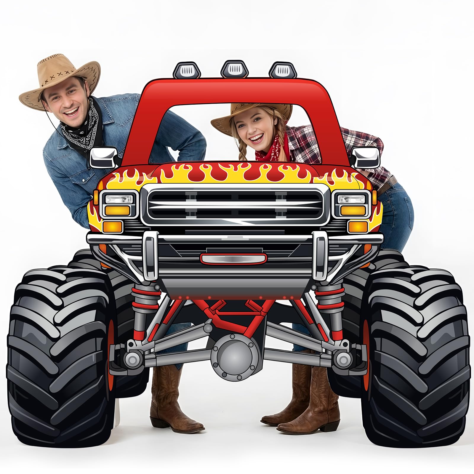 Toile de fond Monster Truck grand format pour réussir facilement vos photos de fête d'enfant