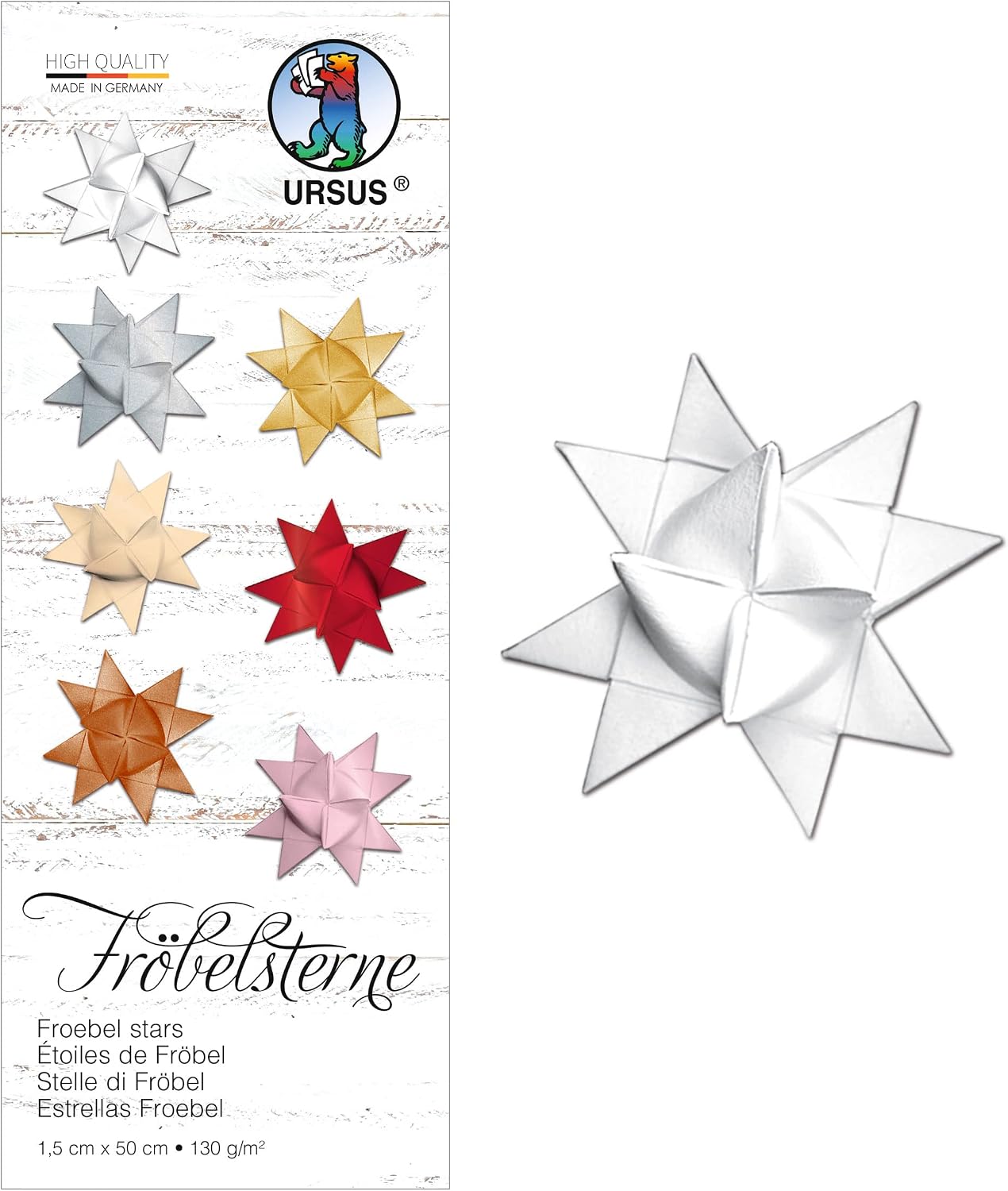 Ursus Star Striped Coloured Drawing Paper 130 g/m²
