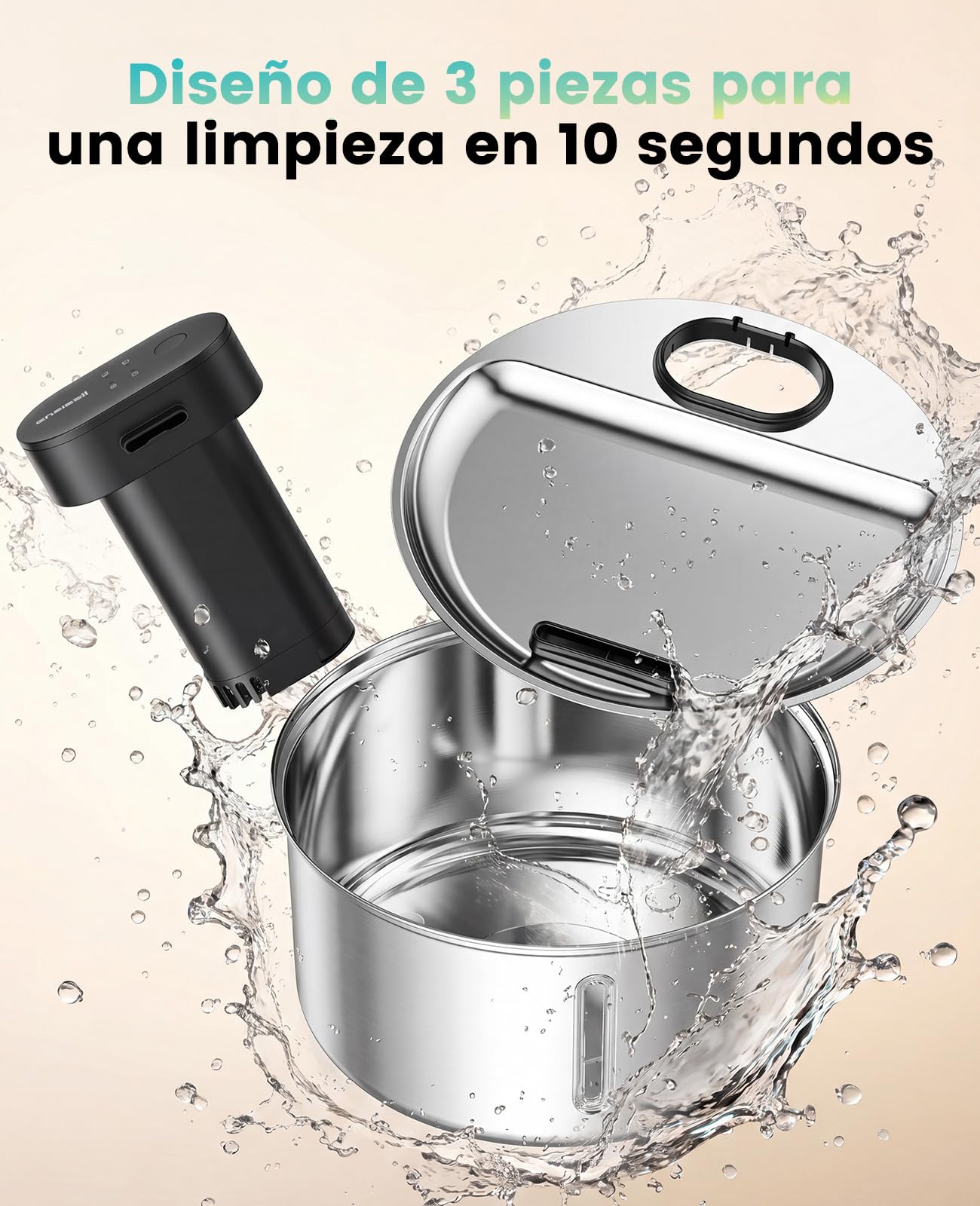 oneisall Fuente para gatos Kabello, 3,2 L, acero inoxidable, fuente para gatos inalámbrica con detector de movimiento, bomba SilentFlow™ de 20 dB, filtro de carbón activo, fuente de agua para gatos