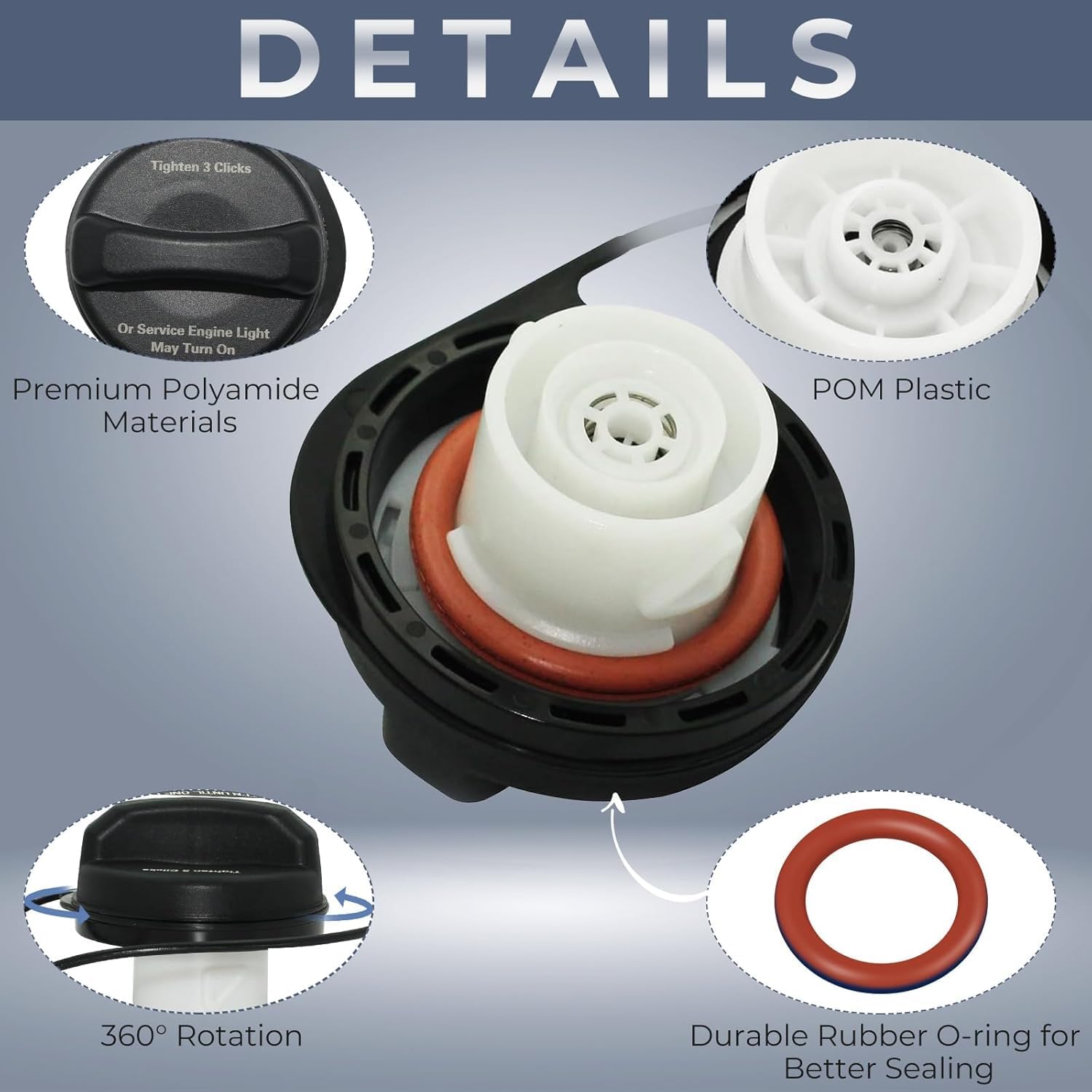Gas Cap replacment Seal tether, Fuel cap Strap, Fuel Cable wire for Chevrolet GMC Cadillac, 2005-2011 Silverado/Sierra 1500, 2005-2011 Tahoe/Yukon/Suburban 2500/Sierra 2500HD, GT330
