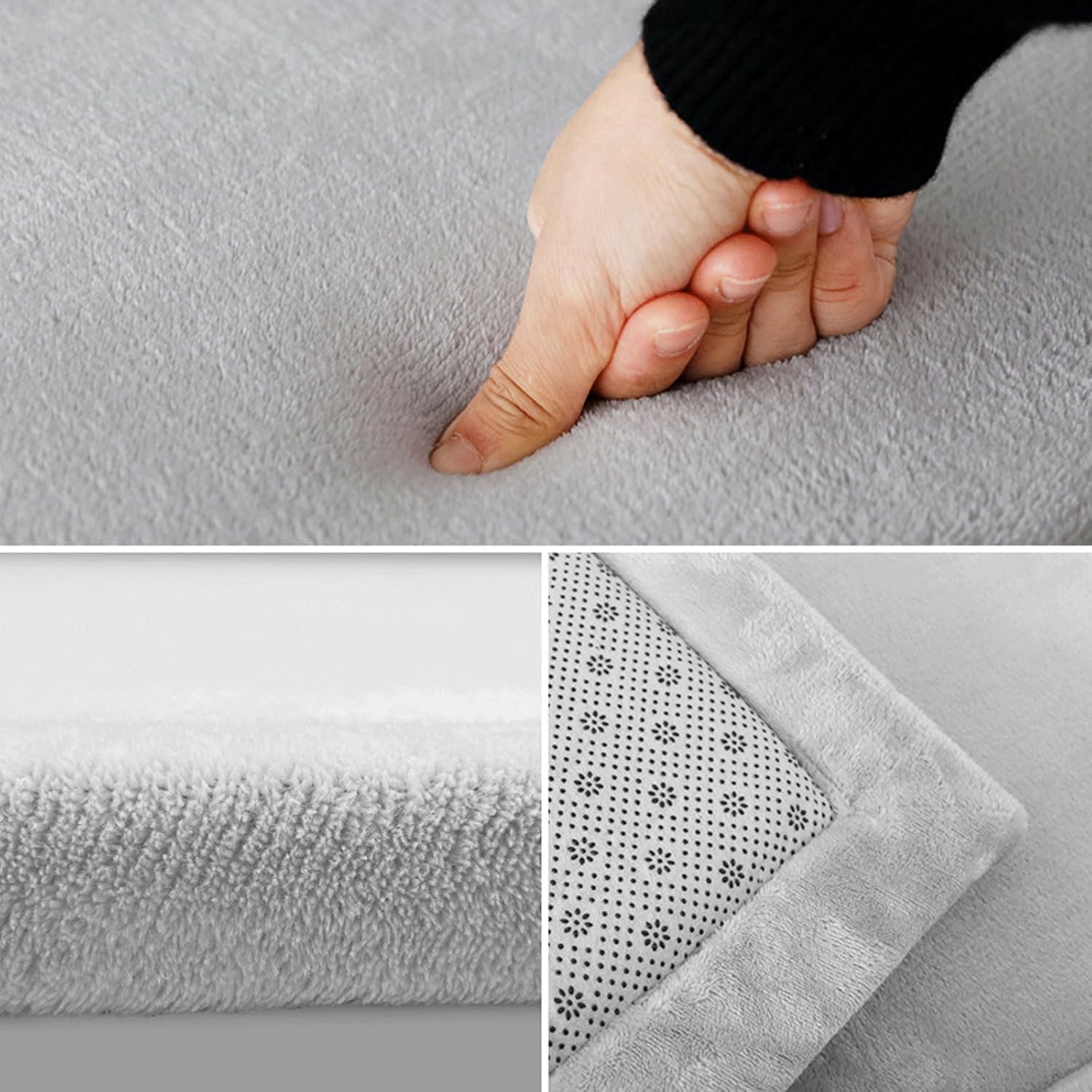 Coral Velvet Area Rugs，Bedroom Bed Floor Sofa Living Room Carpet，Modern Soft and Comfortable Foam Carpet-G-50 * 80cm