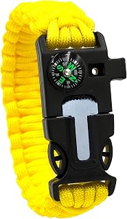 550 Paracord Survival Bracelet with Magnetic Liquid Compass, Ferro Rod Fire Starter, Scraper Tool and Emergency Whistle for Camping Hiking and Emergency Use - The OG Paracord Bracelet
