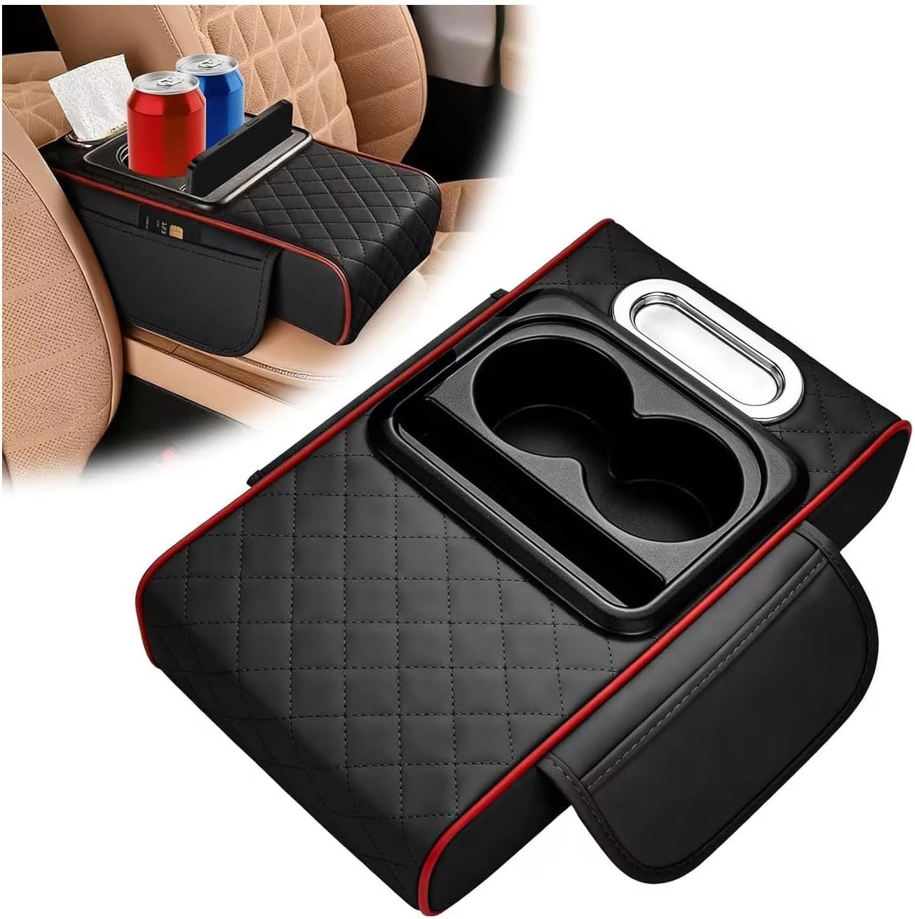 Car Armrest Cushion Pads for Austin Allegro 2 | Sectioned storage, relieves elbow soreness while driving, easy to clean, and durable