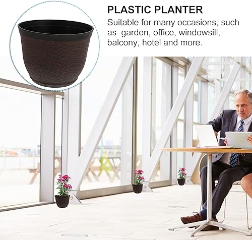 Miniatura 7 de YARNOW Wooden Bucket Barrel Planters Rustic Flower Pot Flower Planters Pots Boxes Wooden Barrels Flower Pot Plant Container Box for Home