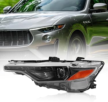 Headlight NON-AFS compatible with Maserati Levante M161 2017-2020 3.0L 3.8L Left Driver Side replacement for 670034642 Headlight Lamp Assembly with/Module