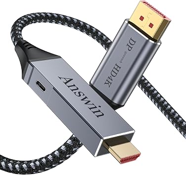 HDMI to DisplayPort Bidirectional DisplayPort to HDMI Cable 4K 10Ft | 4K@60Hz 2K@120Hz DP to HDMI Cable for PS5, Xbox, PC Laptop Monitor TV, Support HDMI to DP & DisplayPort to HDMI Adapter