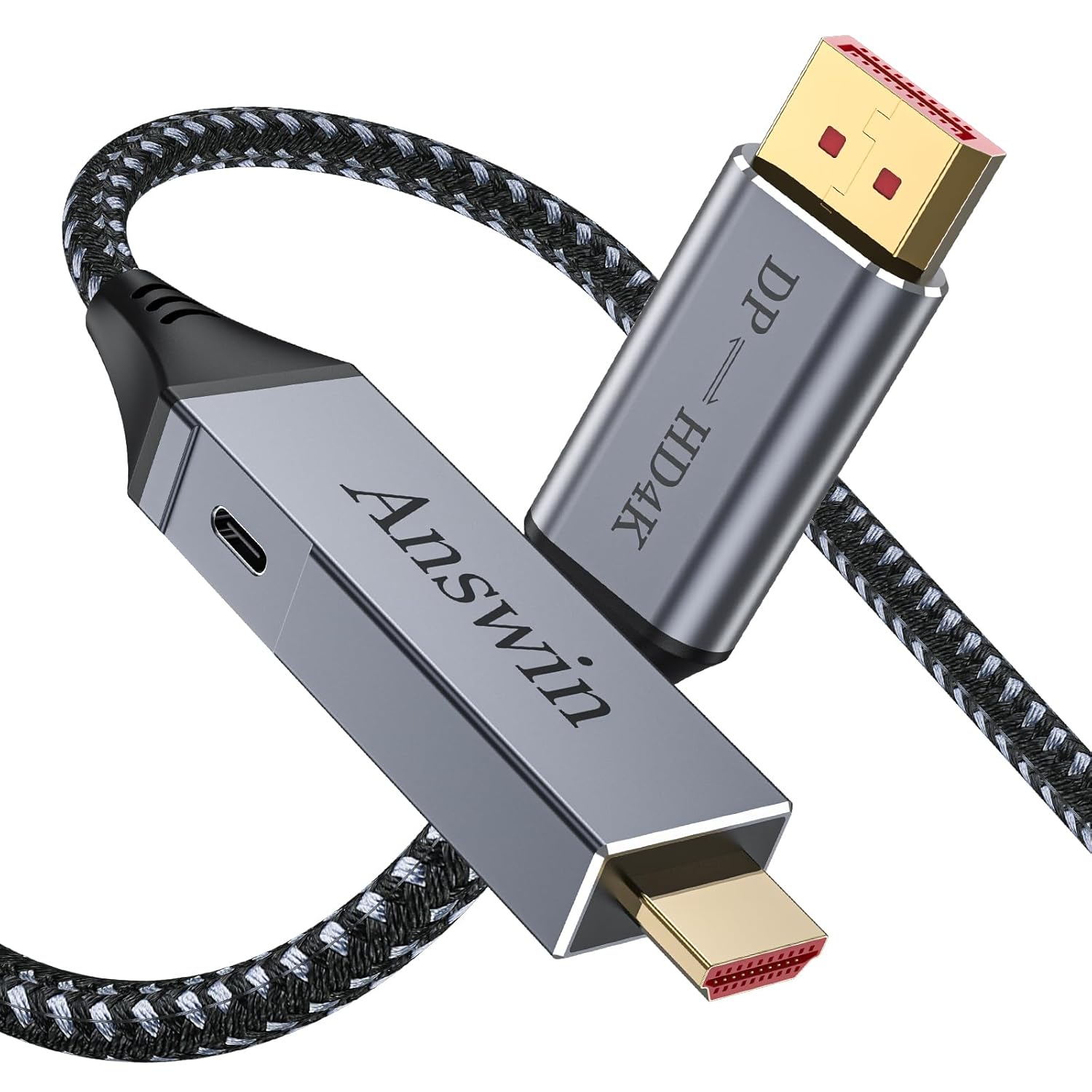 4K Bidirectional HDMI to DisplayPort Cable, Two-Way Functionality Design, DP to HDMI Adapter for PS5, PC, Xbox, Monitor, Supports Both 4K@60Hz HDMI to Displayport/Displayport to HDMI-6Ft