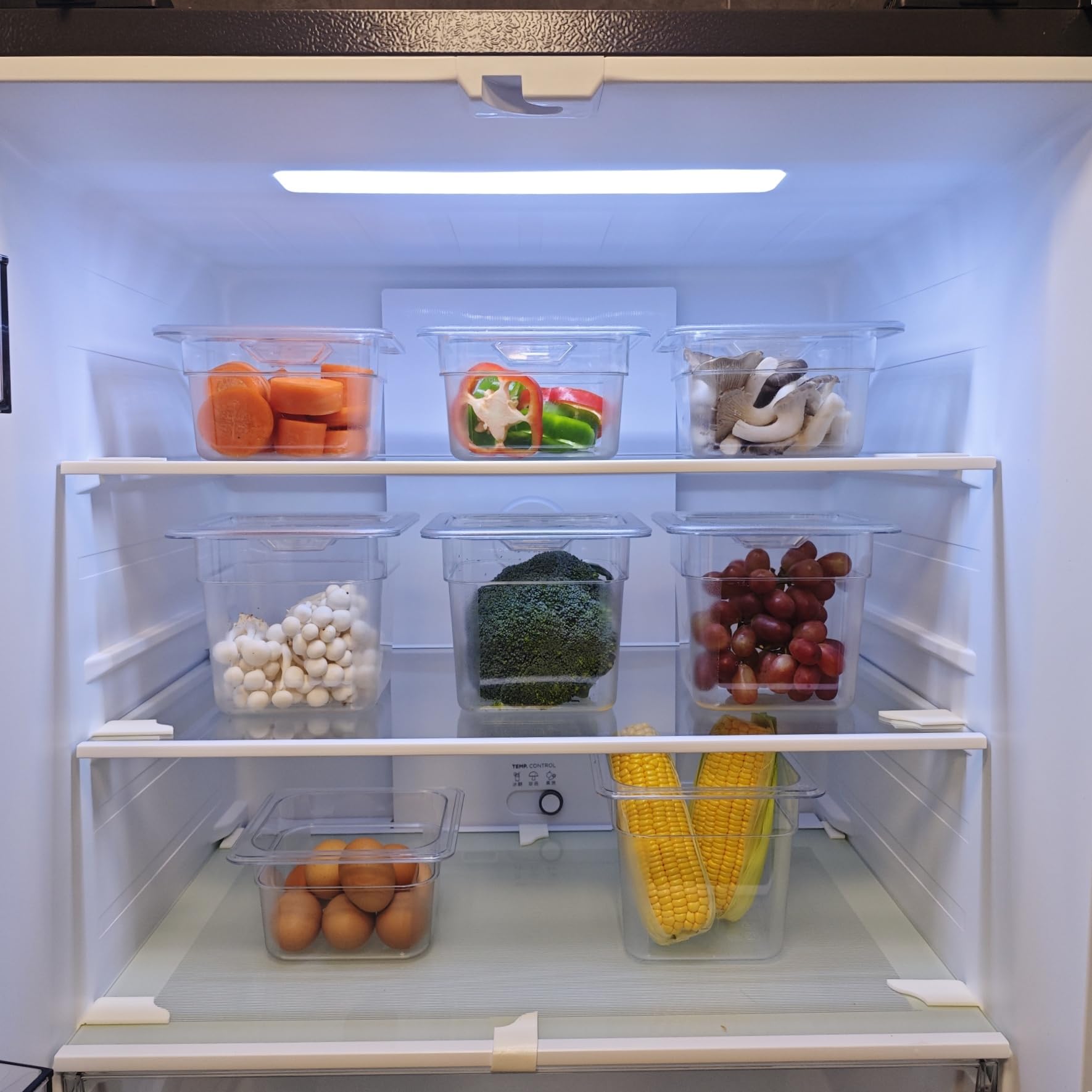 Paquete de sartenes NSF para alimentos, 1/6 tamaño 4 pulgadas de profundidad, contenedores comerciales de almacenamiento de alimentos, policarbonato, transparente (haz clic para seleccionar