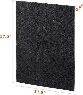 2 x Odor Control Activated Carbon Charcoal Cut-to-fit Replacement filter Pad Sheet 17.5x 11.8 for Air Purifiers