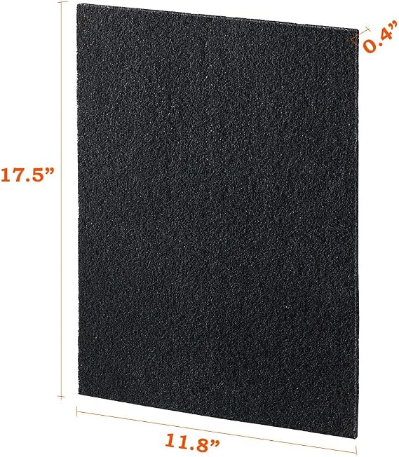 2 x Odor Control Activated Carbon Charcoal Cut-to-fit Replacement filter Pad Sheet 17.5x 11.8 for Air Purifiers