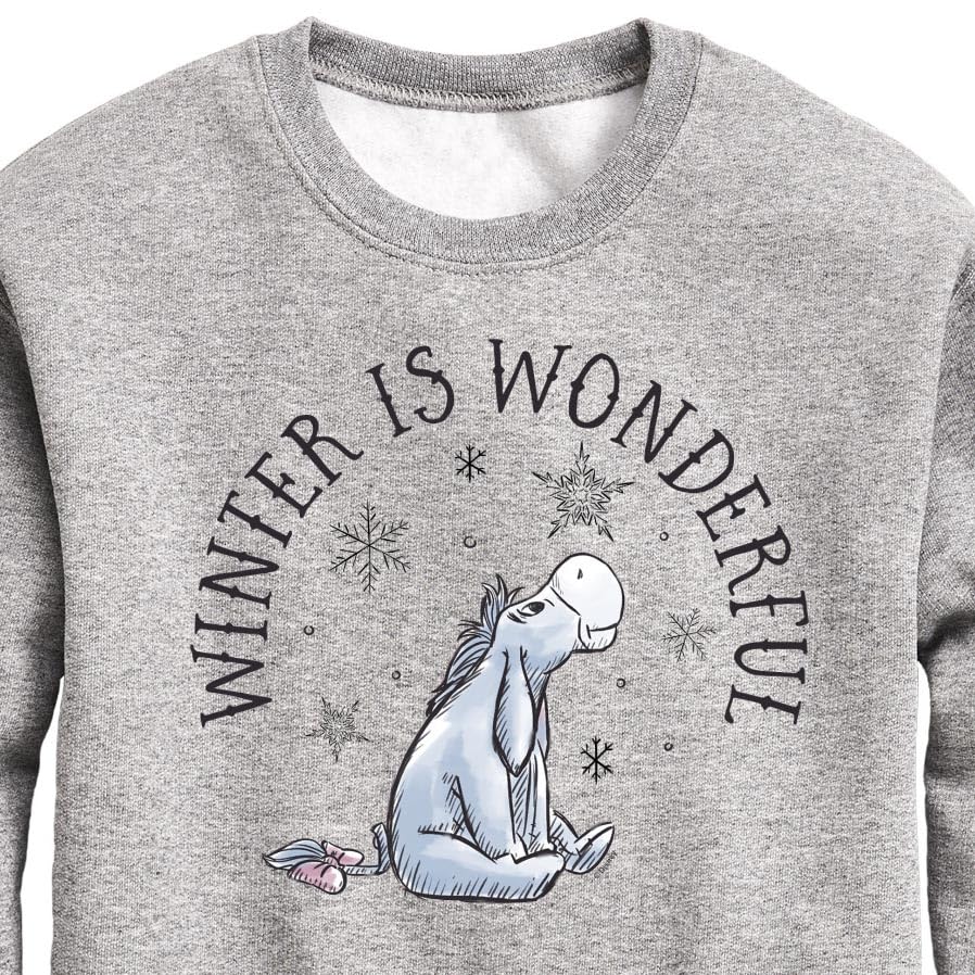 Disney Winnie The Pooh - Eeyore Winter is Wonderful - Toddler & Youth Crewneck Fleece Sweatshirt3