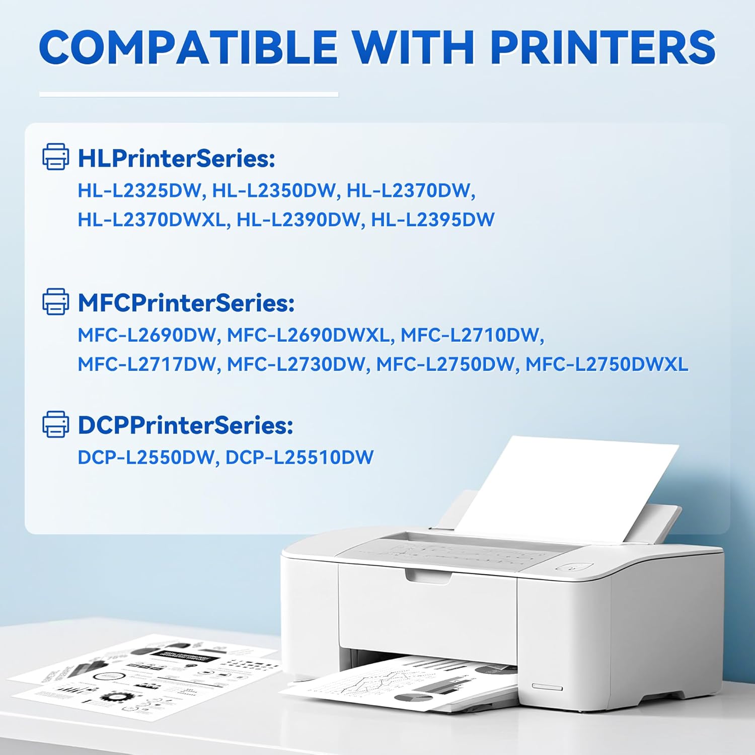 TN760 Toner Cartridges Black 2-Pack Compatible for Brother TN760 TN730 TN-760 TN-730 Toner Cartridges High Yield Compatible for Brother HL-L2350DW L2395DW L2370DW MFC-L2750DW MFC-L2710DW DCP-L2550DW