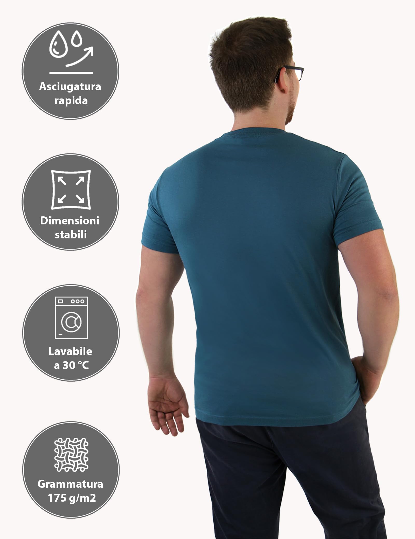 ALPIDEX T-Shirt Magliette da Uomo Confezione da 5 con Scollo a V - Taglie S M L XL XXL 3XL 4XL 5XL