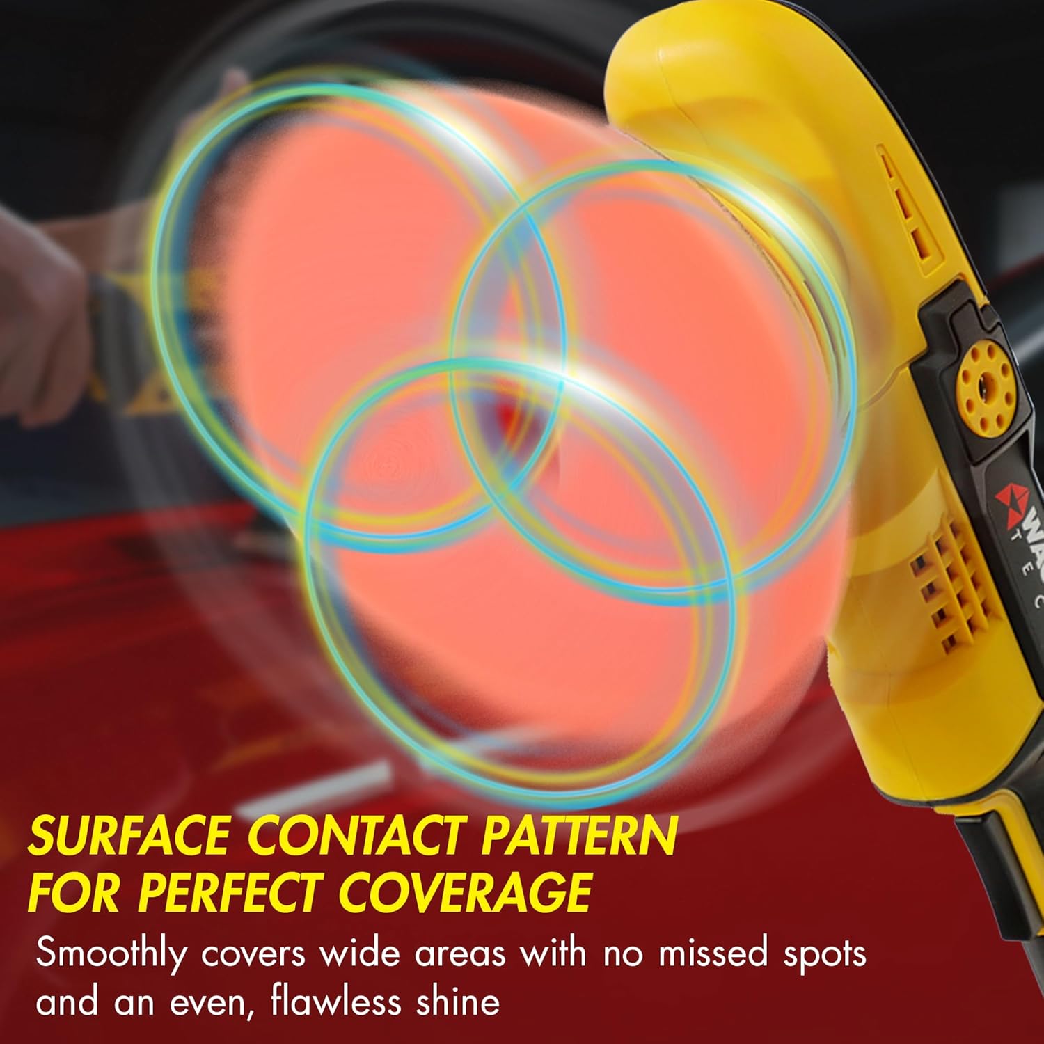 Wagan EL6402 OneVolt Cordless Polisher 6 Pro 6-Inch Brushless Car Waxer Buffer with 6 Variable Speed Including 2 UL Certified 3.0Ah Batteries Multi-Purpose Accessory Kit for Detailing & Waxing