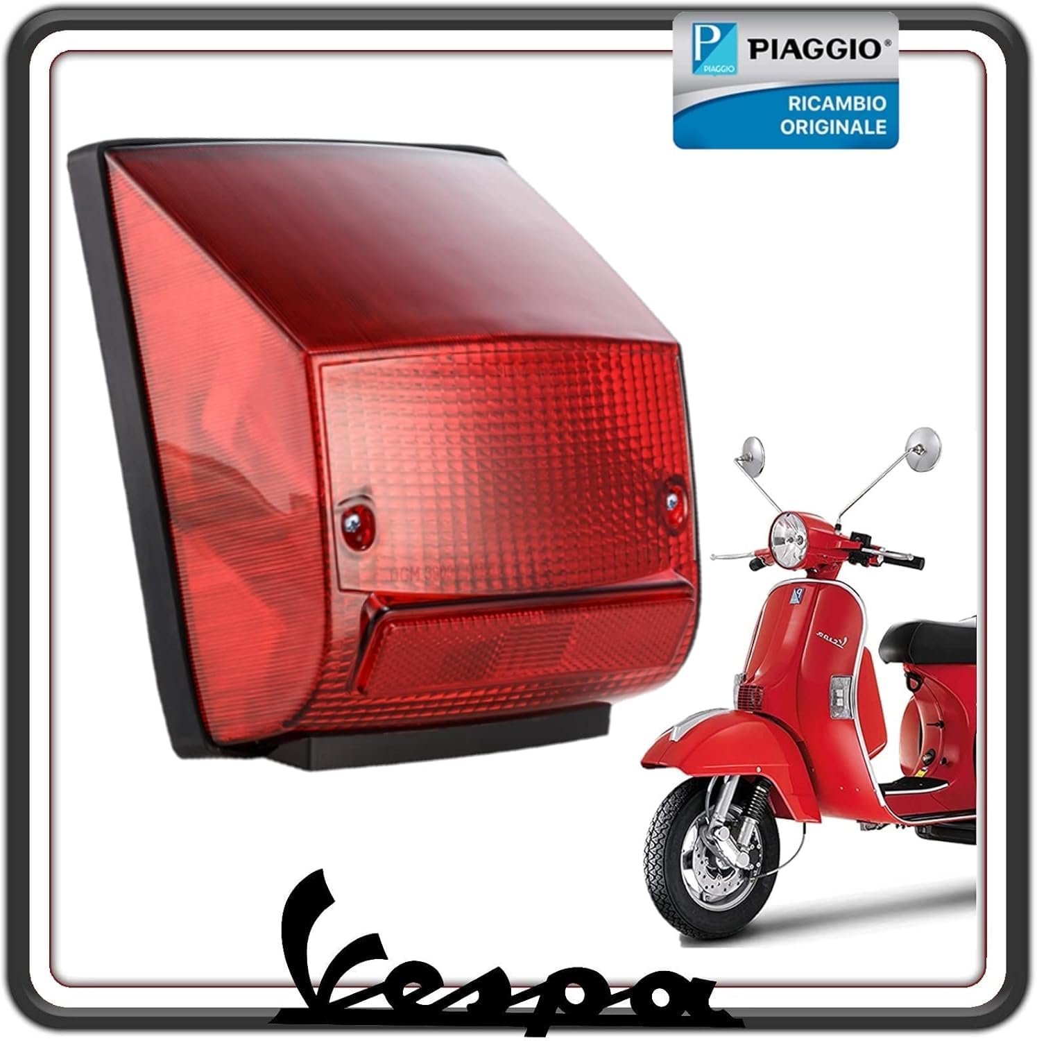 PIAGGIO FANALE FARO FANALINO STOP CORPO LUMINOSO POSTERIORE COMPLETO VESPA PX 125-150 - 200 - ARCOBALENO DAL 1998 FINO AL 2005 ORIGINALE