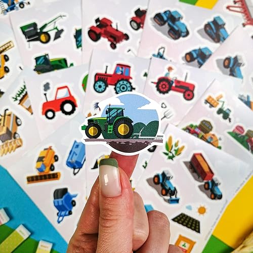 Miniatura 4 de BulbaCraft 100 calcomanías y calcomanías de tractor, suministros de fiesta de cumpleaños de tractor, regalos para mujeres y hombres