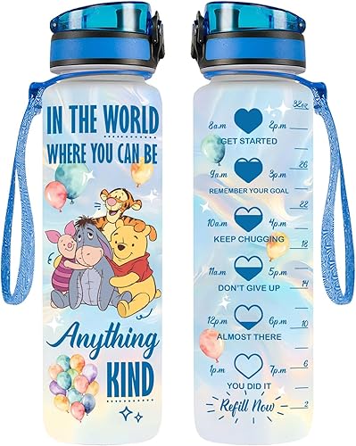 Miniatura 16 de Botella Rastreadora de Agua de Dibujos Animados de Perro de 32 Oz, Botella de Agua Aislada con Lindo Personaje de Perro Lindo perro,Azul 2,azul