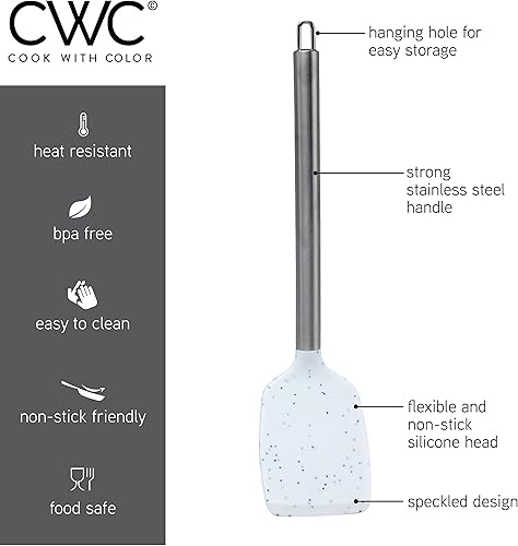 Miniatura 2 de COOK WITH COLOR - Juego de utensilios de cocina de silicona, 5 piezas, fáciles de limpiar, utensilios de cocina para batería de cocina antiadherente