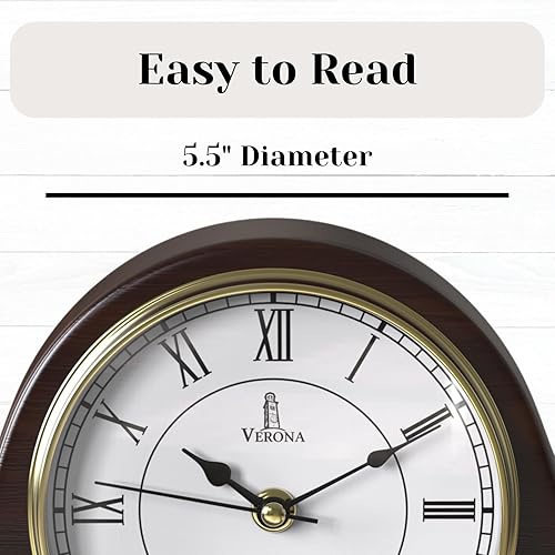 Miniatura 32 de Reloj de repisa a pilas – Reloj de manto de madera, rústico verde azulado para decoración de sala de estar, sobre chimenea, oficina, estante