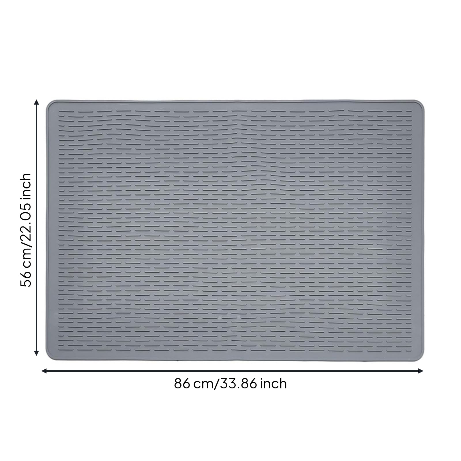 futtermatte mit erhöhtem Rand, 86 × 56 cm, Grau