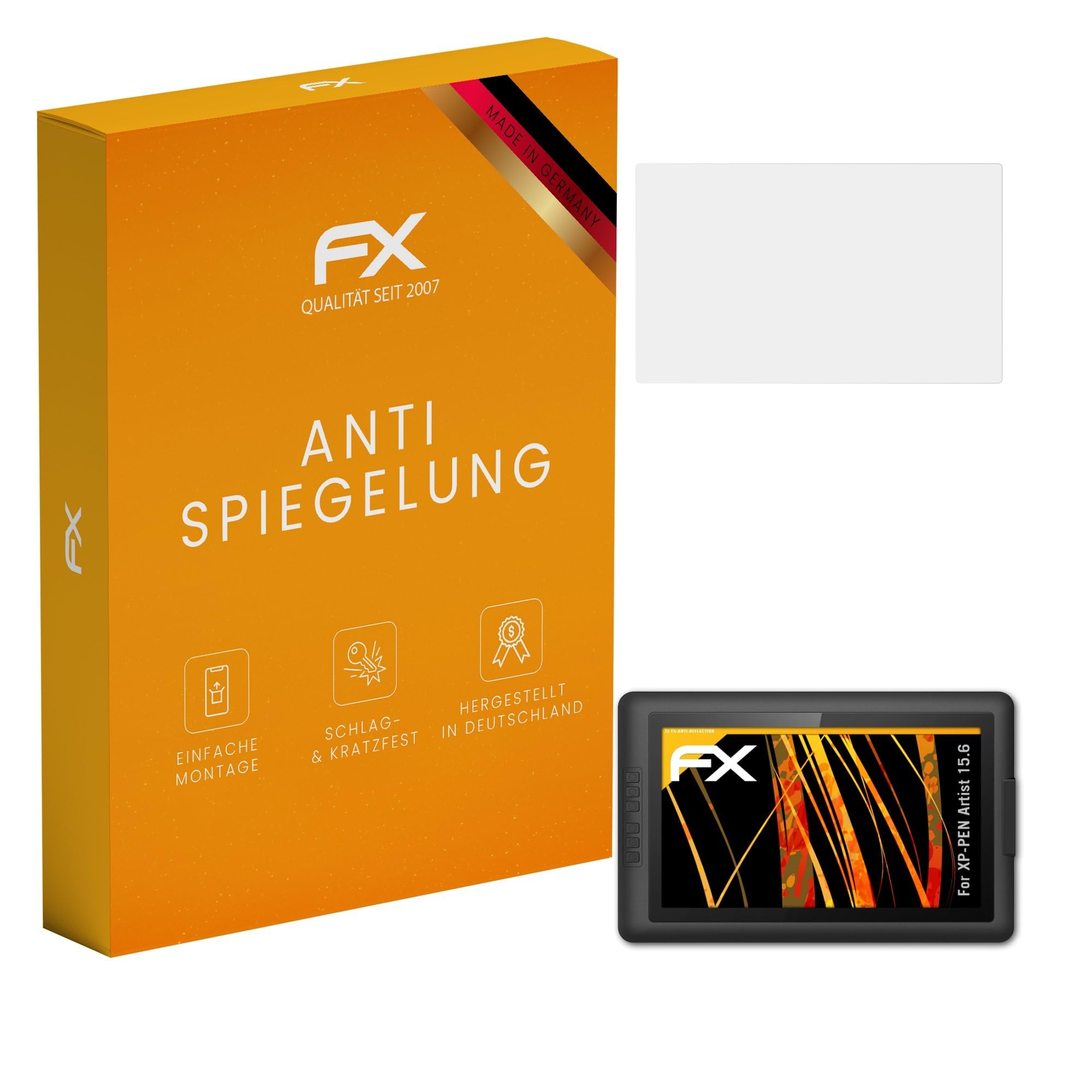 atFoliX Screen Protector compatible with XP-PEN Artist 15.6 Screen Protection Film, anti-reflective and shock-absorbing FX Protector Film (2X)