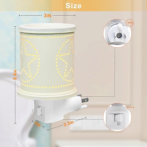 Miniatura 6 de CVHOMEDECO. Calentador eléctrico de cera derretida de pared, estrellas perforadas, calentador de tarta de metal, calentador de velas decorativas