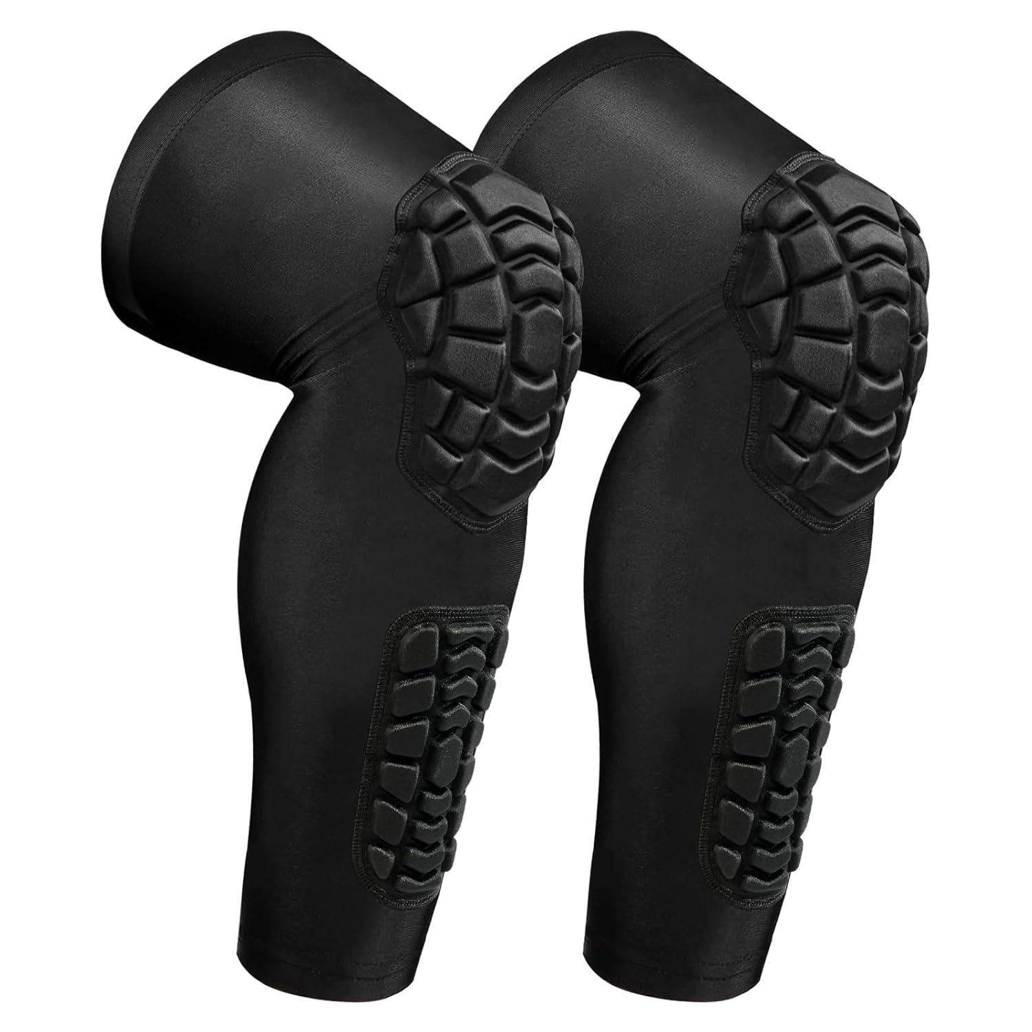 Wrestling Knee Pads Compression Leg Sleeve with Knee Pad and Calf Pad, 1 Pair Knee Sleeve with Shin Guards Shin Pads for Football, Baseball, Rugby, Lacrosse (2, Upgrade Black, Medium)