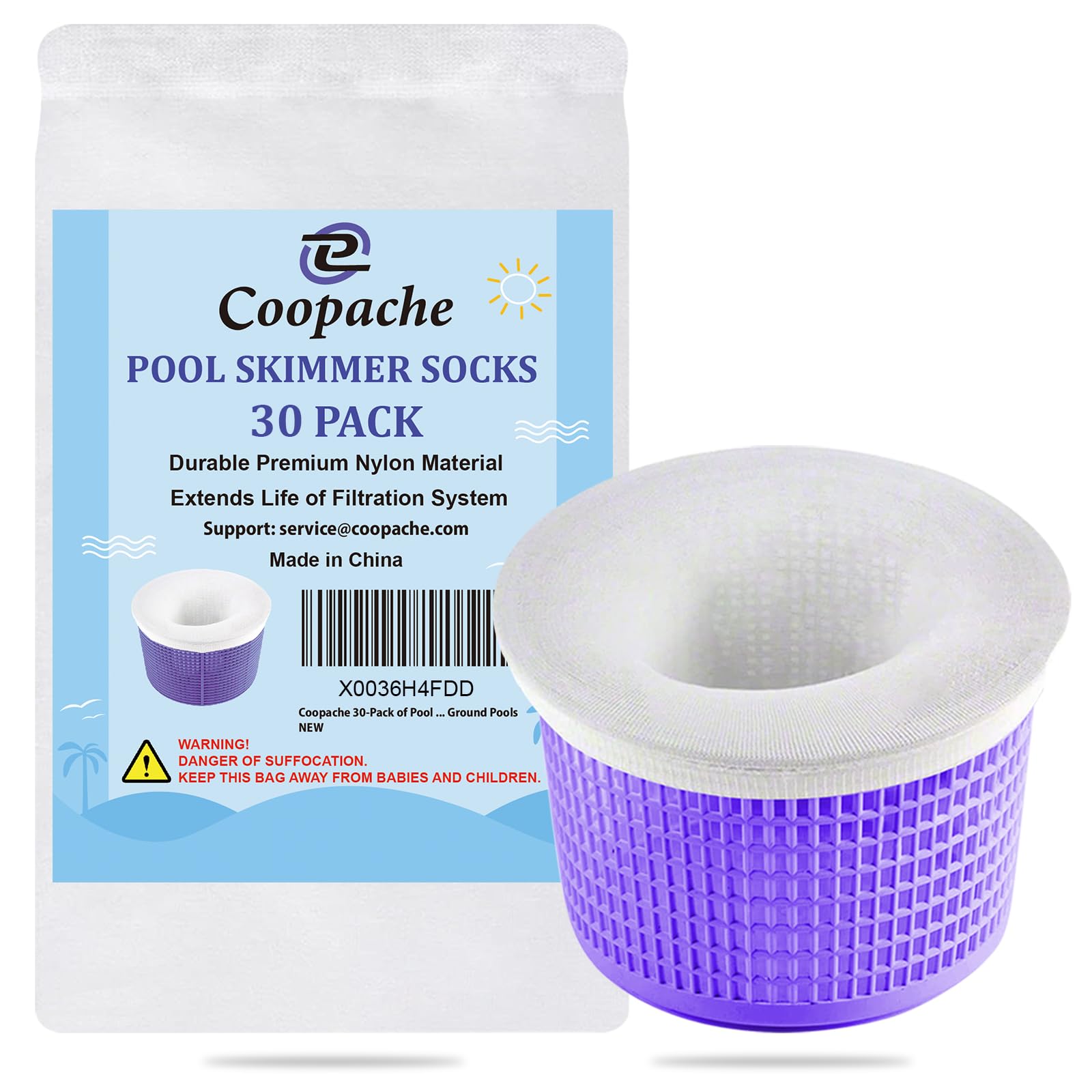 Coopache Pool Skimmer Socken, Netz für Skimmer Filter Körbe, Pool Skimmer Socks Nylon, Schwimmbad Skimmersocke, Filtersocken für Skimmer Teich Reinigung Schmutz und Blättern