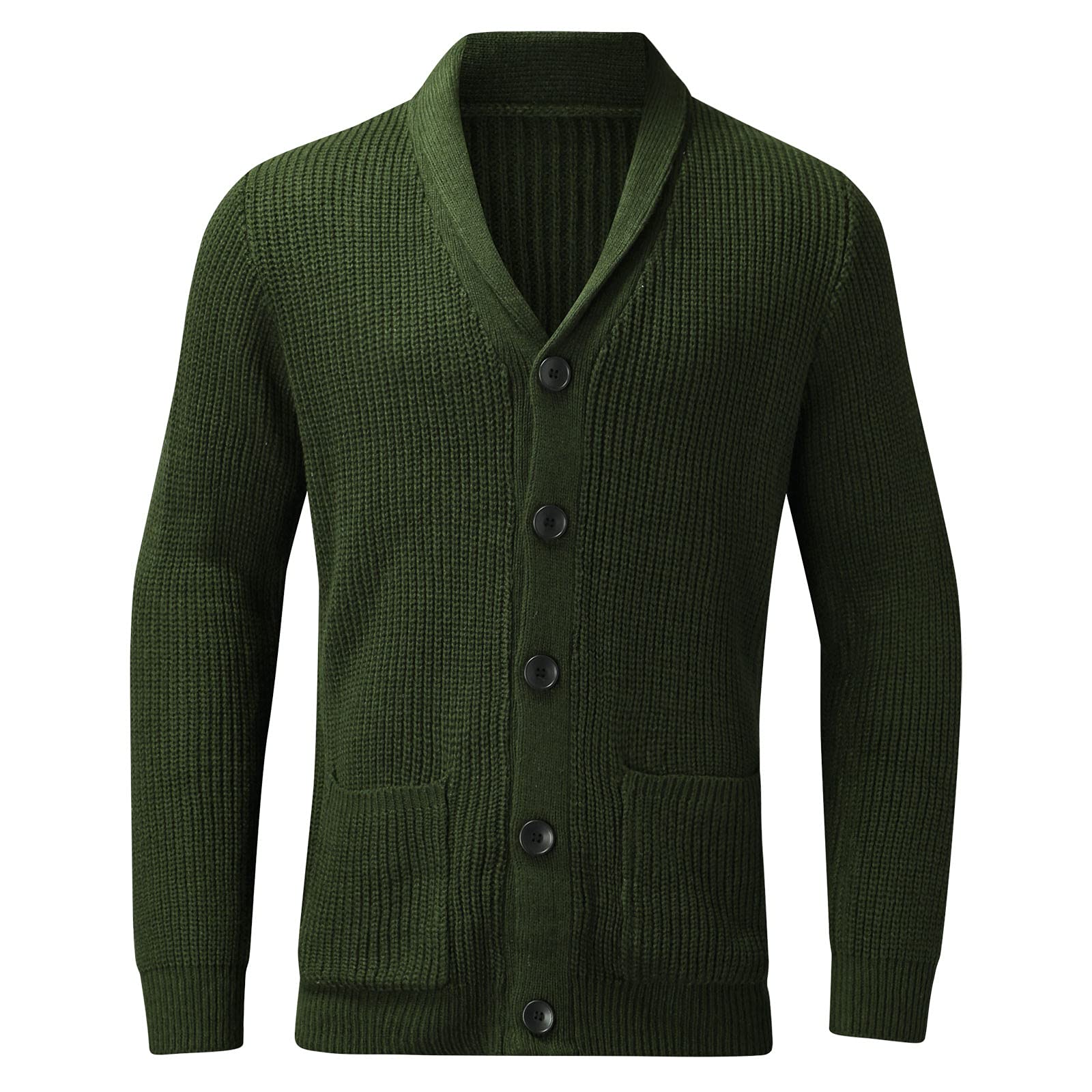 Cardigan Punto Hombre, Botones para Chaqueta Hombre Cuello con Solapa Manga Larga Cárdigan De Punto Cierre De Botones Chaqueta Invierno Holgado Casual para Exterior El Ocio