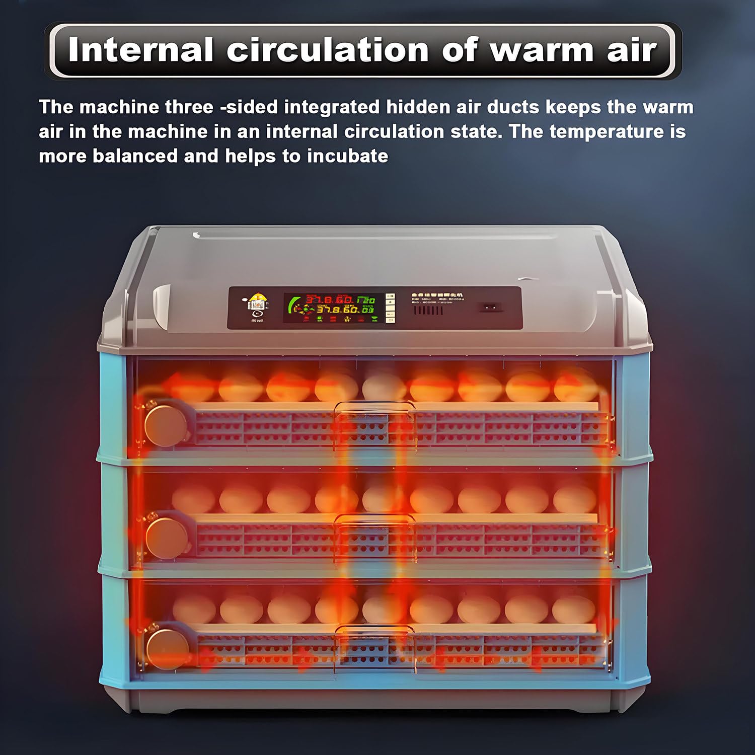 Incubateur d'œufs pour Poussins à couver avec retourneur Automatique, contrôle de la température et de l'humidité, avec Mire-œufs pour Poulets, Canards, oies et Oiseaux 400