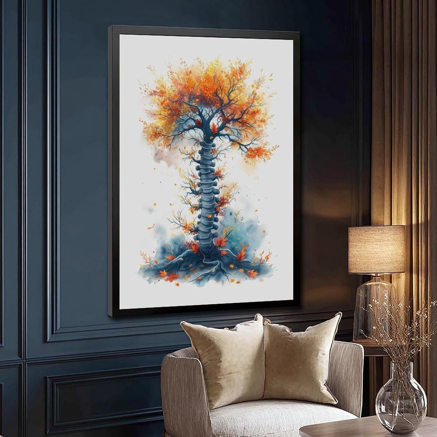 NXCUIB Spine Chiropractic, Physical Therapy Office Decor Poster Canvas Poster Wall Art Decor Print Picture Paintings for Living Room Bedroom Decoration Black Frame 24x36in(60x90cm)