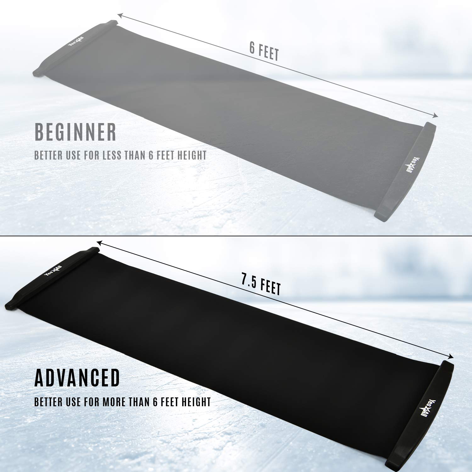 Yes4All Slide Board – Workout Board with Carrying Bag and Shoe Booties Included (B. Black - 7.5 Feet) (B3HD)