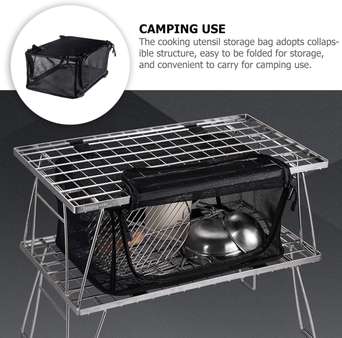 Camping Cookware Set Portable Folding Tableware Bag Outdoor Utensil Storage Organizer