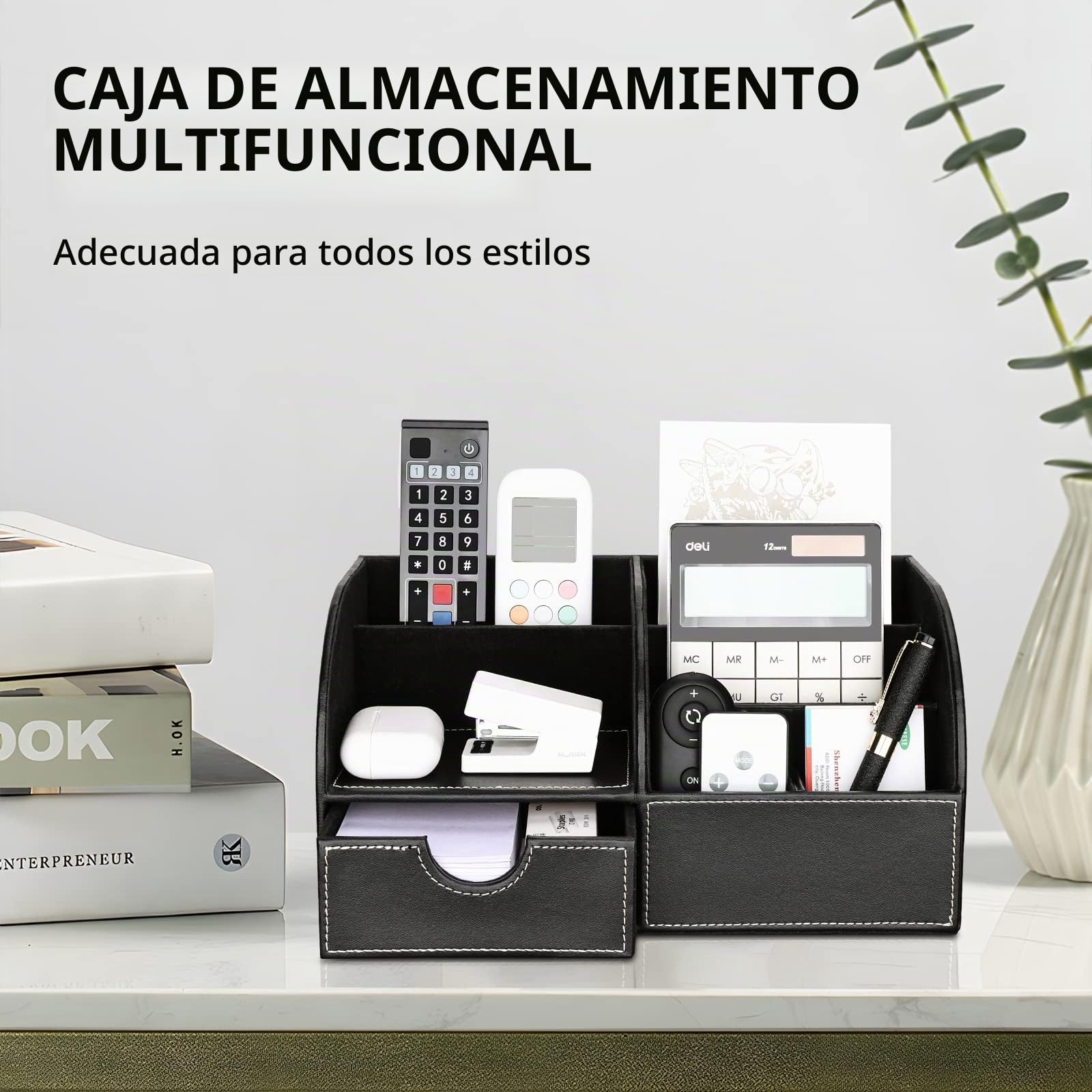 Richblue Organizador de Escritorio/Lapiceros para Escritorio/Multifuncional Organizador Lapicero (L-Negro)