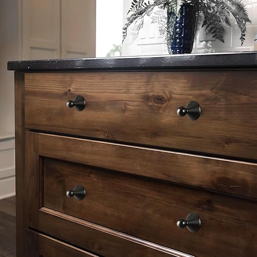 Miniatura 9 de Goo-Ki Perillas negras para cajones de cocina, accesorios de aleación de zinc, paquete de 6 tiradores de un solo agujerotornillo negro mate