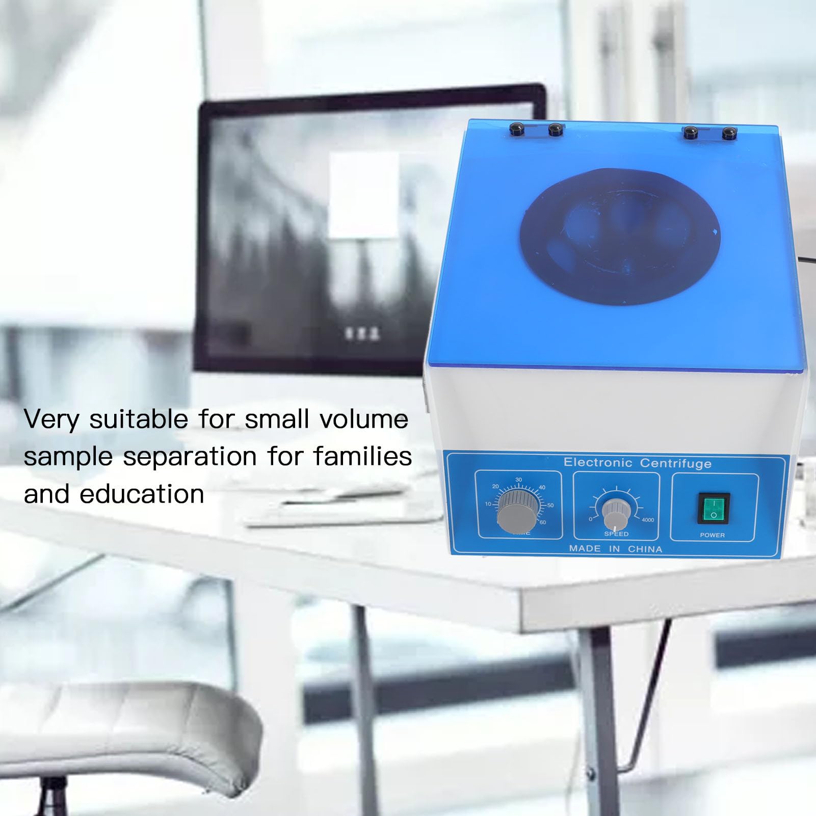 Centrífuga de Escritorio con Velocidad de 4000r/min, Fuerza Centrífuga de 2770xg, Capacidad de 100 Ml X 4 Rotores, Máquina Centrífuga de Laboratorio, Fácil Control y (Enchufe