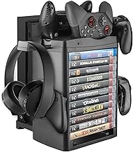 Linkstyle Charging Stand with Cooling Fan, Vertical Storage Stand for Xbox Series ONE/Slim/X Console, Dual Controller Charger Dock Station, 3 Controller Holder, 11 Game Slots, 1 Headset Stand