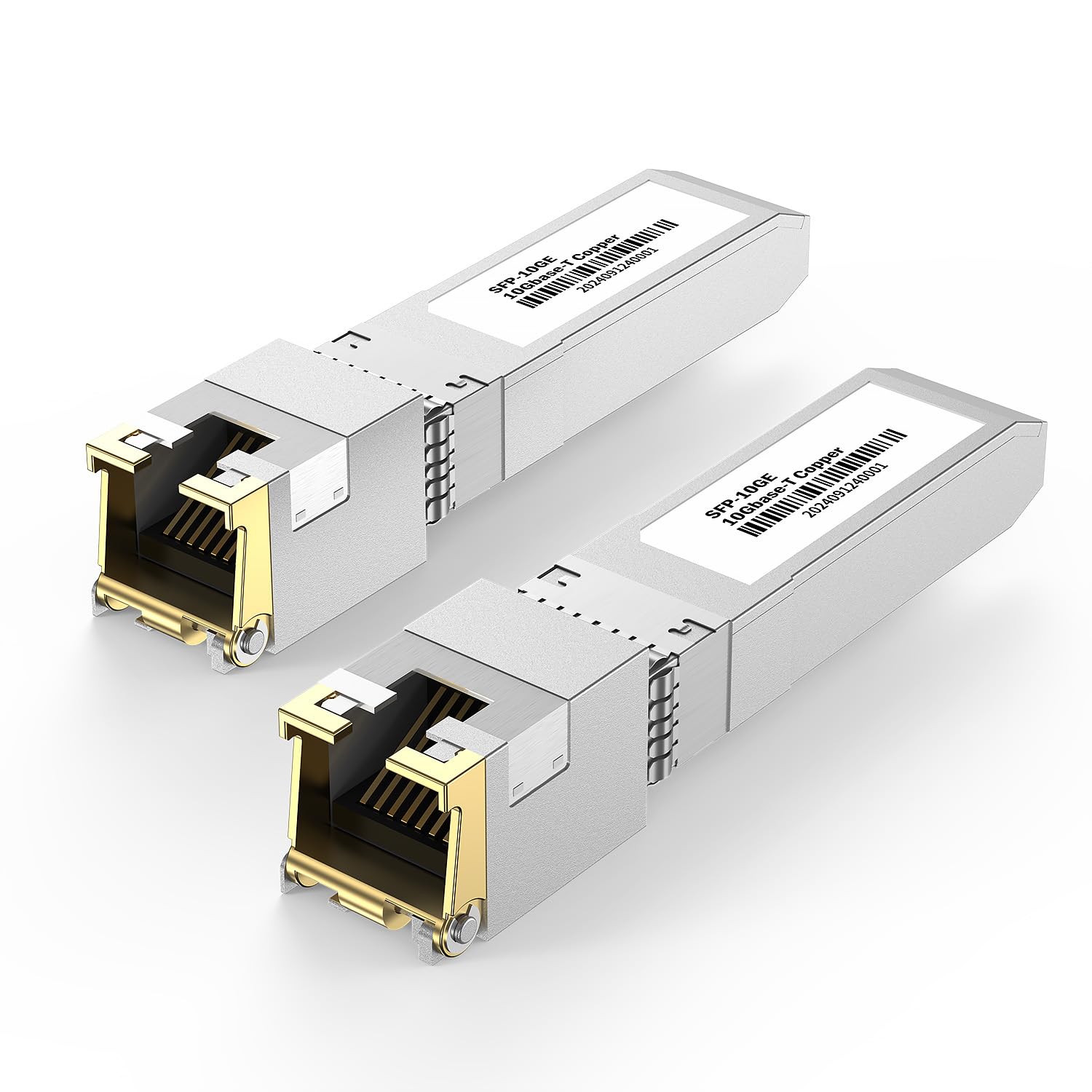 [2-Pack] 10Gb SFP+ to RJ-45 Module Transceiver 98Ft (30m), 10 Gigabit SFP+ Copper Ethernet CAT6a Transceivers Compatible with 1.25Gb, NOT Compatible with Brand HP, Dell, Aruba, H3C