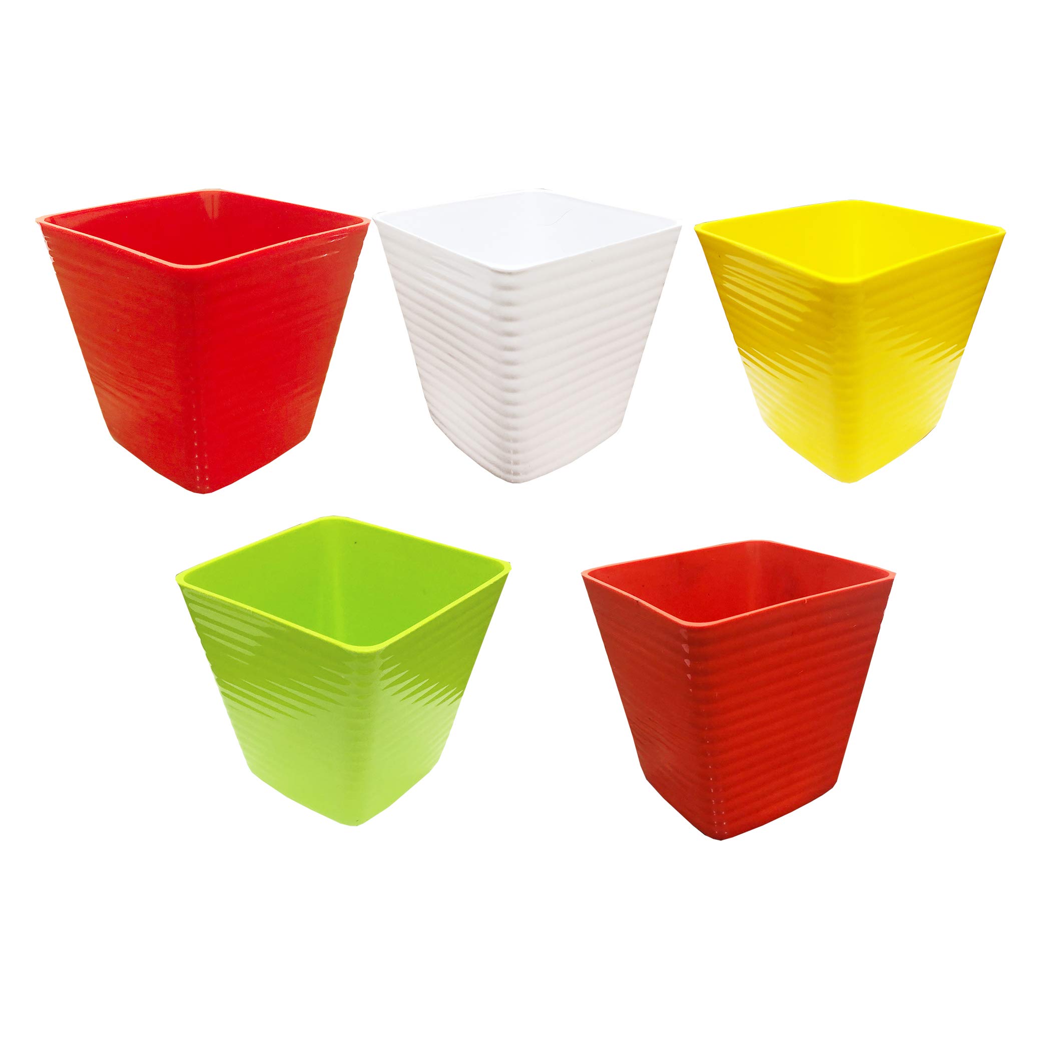 ShopMeFast Garden Plastic Glass Pot Set Indoor Plant Pots, Plastic Flower Pots, Plastic Plant Containers Set (4 inches, Multicolored, Pack of 5) (B07TTKDMRH) Amazon Price History, Amazon Price Tracker