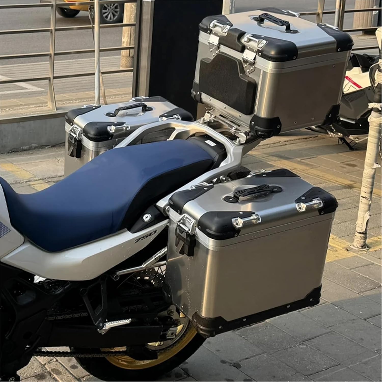 for Honda XL750 TRANSALP 750 2023-2024 Motorcycle Crash Bar Bumper Central Parking Stand Support Side Frame Rack Luggage Bracket(A-Black-Lower Only)
