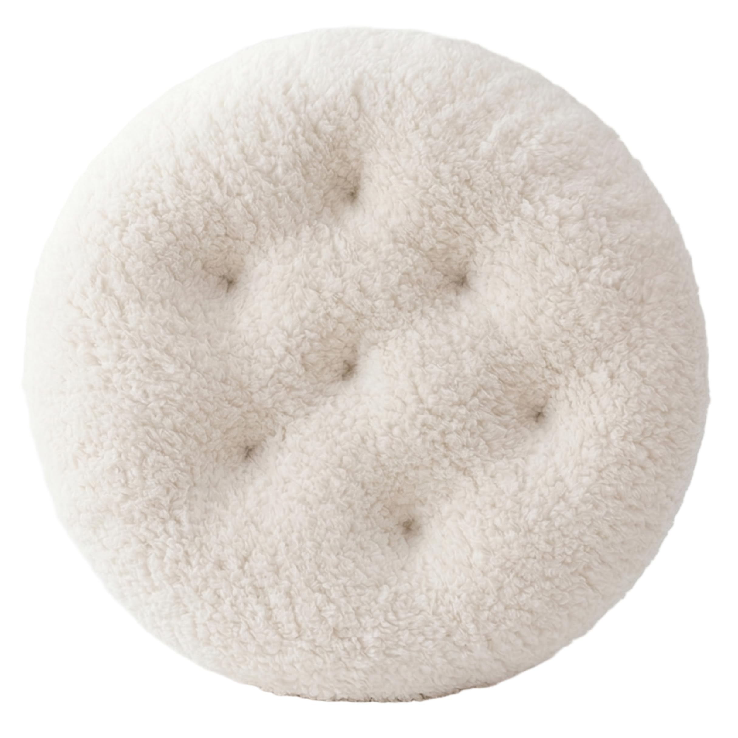 Coussin de sol rond blanc pour coin lecture cocooning dans la chambre
