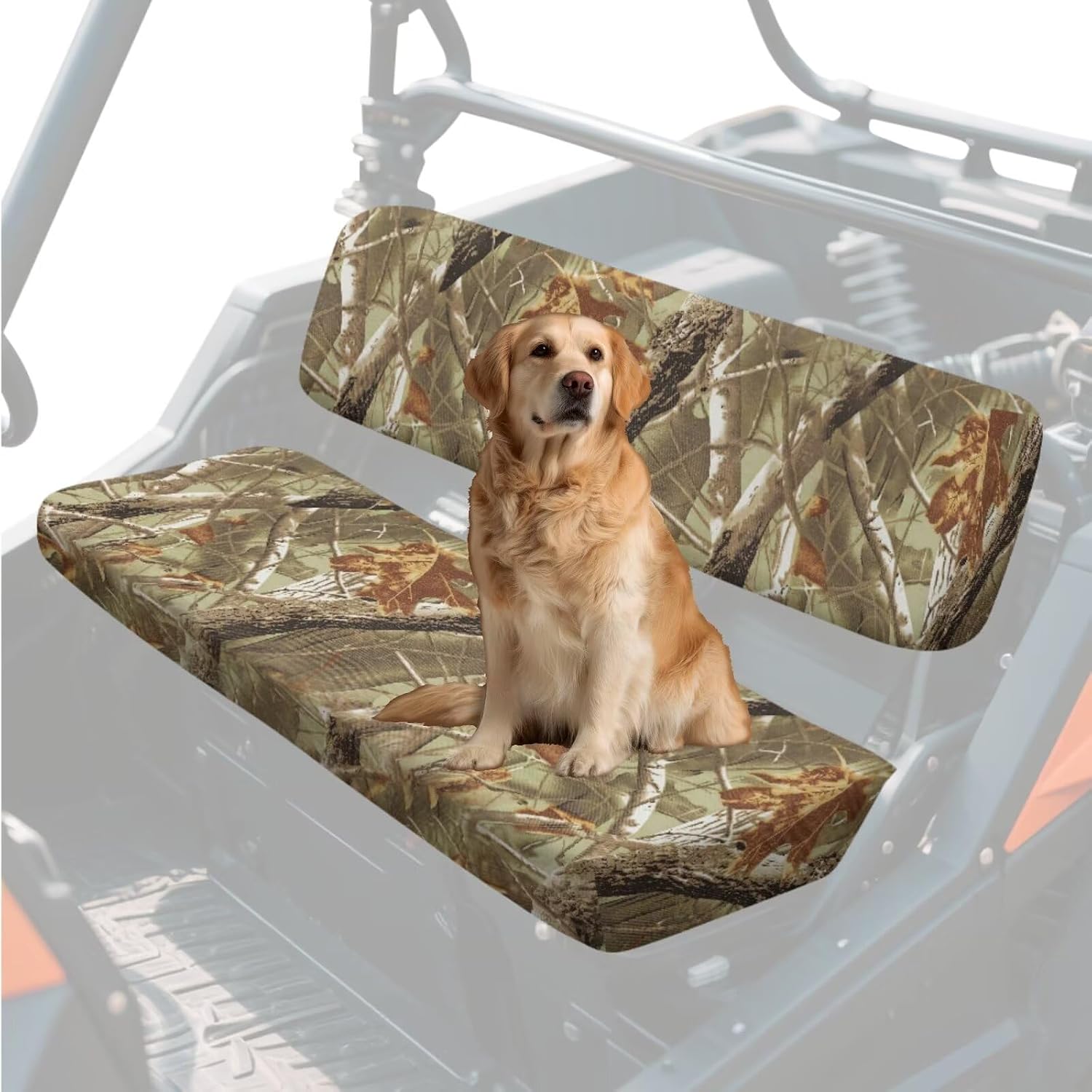 Camouflage Hunting UTV Seat Cover Anti-Scratch Comfort UTV Bench Seat Cover Full Protection Outdoor Compatible with Kawasaki Mule 3000 3010 3020 4000 4010 2001-2023 2025