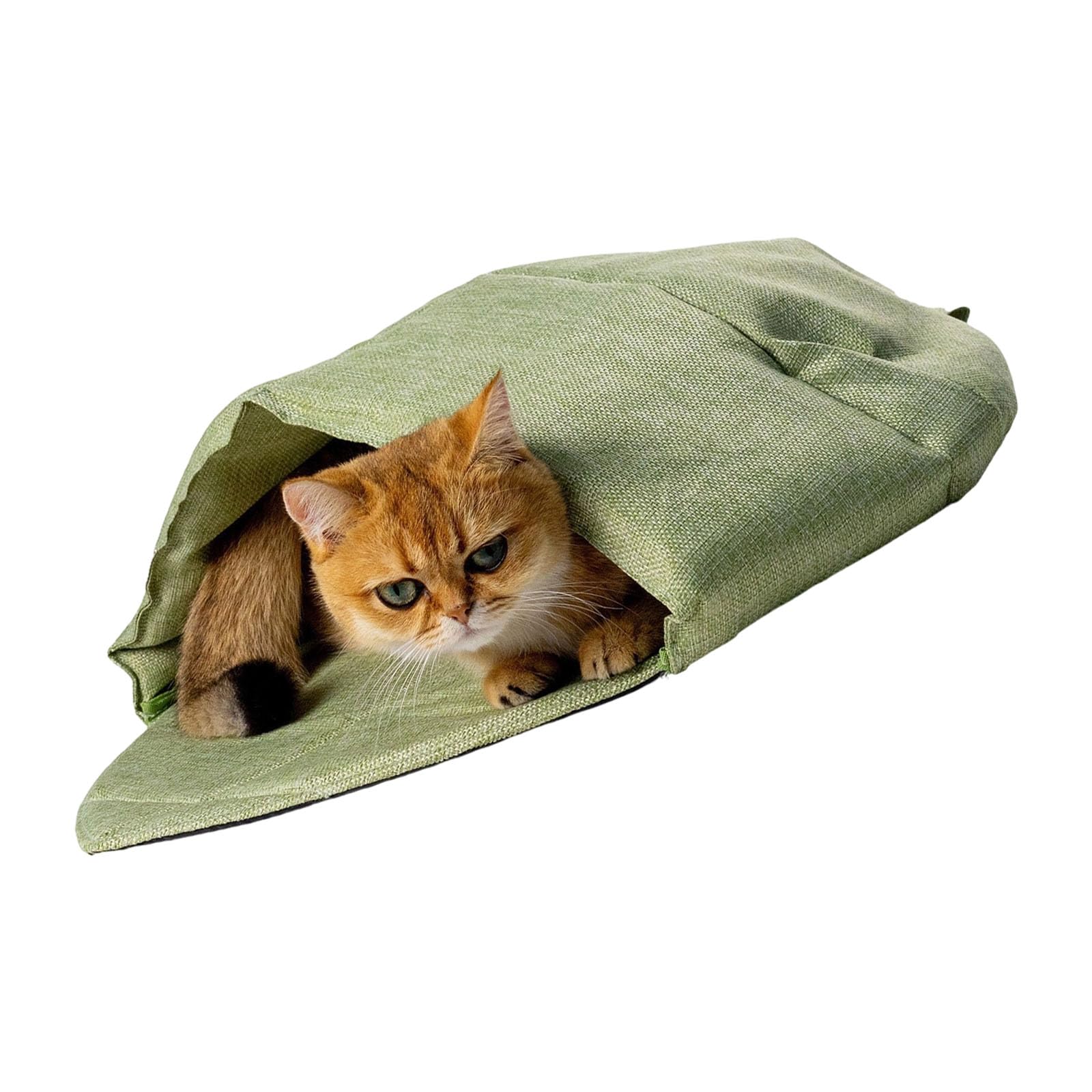 Sac de couchage pour chats frileux, nid chaud en forme de feuille contre le froid hivernal