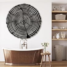 Lunwall Metal Wall Art, Tree Rings, Black, 24"L x 24"W